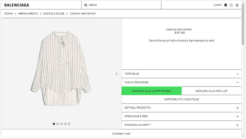 Acquisto prodotti Balenciaga - IMPRIMIS ecommerce Acquisto prodotti Balenciaga - IMPRIMIS ecommerce