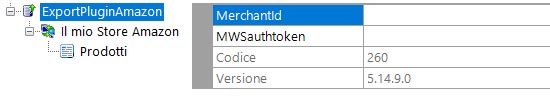 Step 1 - Inseriamo il MerchantId fornito da Amazon e il token di autenticazione MWS