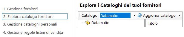 ImporterONE: esplora catalogo personale Datamatic