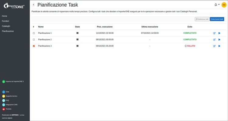 ImporterONE pianificazione