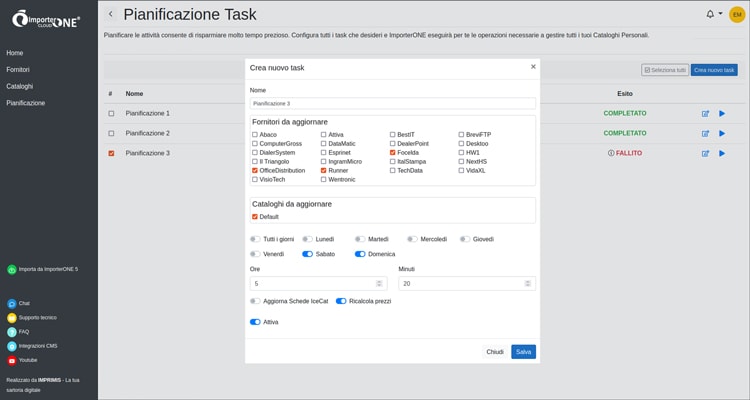 pianificazione task